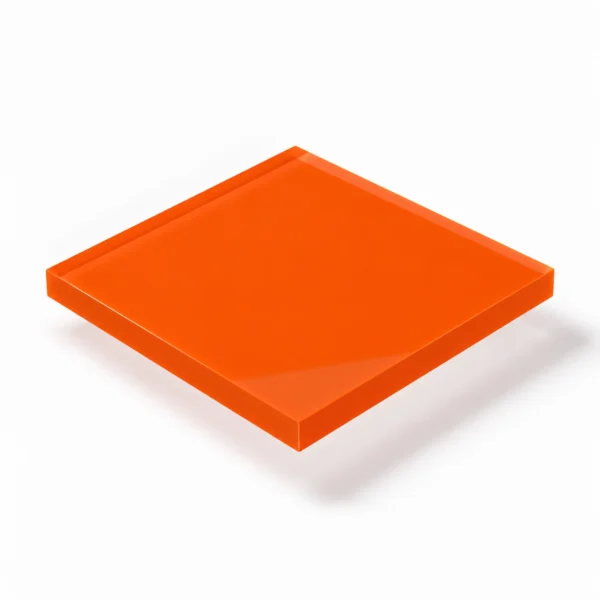 Acrylglas 3 mm orange Typ 4577 – DEGLAS® GS; transluzent, ca. 6 % Lichtdurchlässigkeit